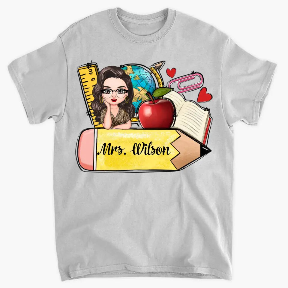 Personalized Custom T-shirt - Teacher's Day, Appreciation Gift For Teacher - Yellow Pencil Teacher Shirt