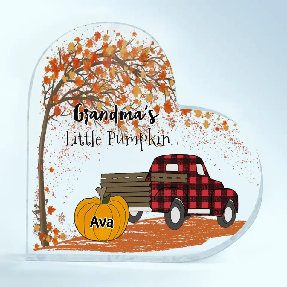Personalized Custom Heart-shaped Acrylic Plaque - Mother's Day Gift For Mom, Grandma - Nana's Little Pumpkin