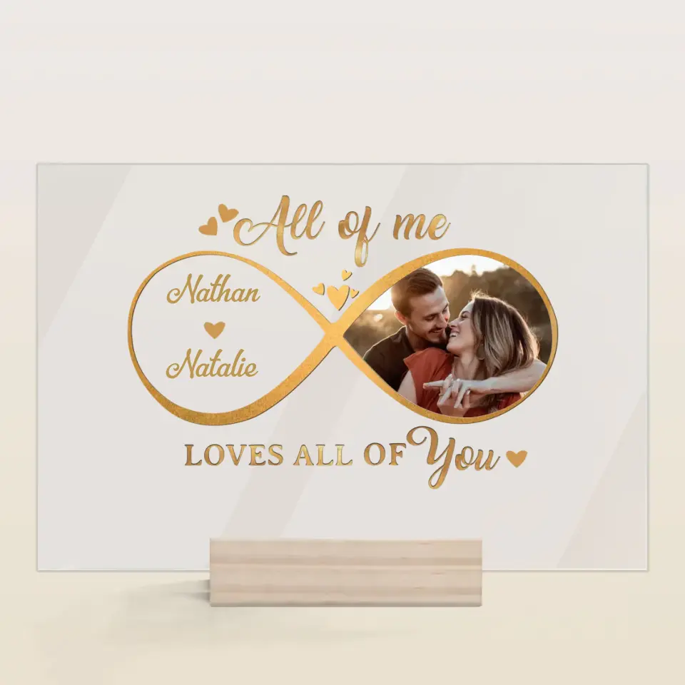 Personalized Custom Acrylic Plaque - Anniversary Gift For Couple - All Of Me Loves All Of You