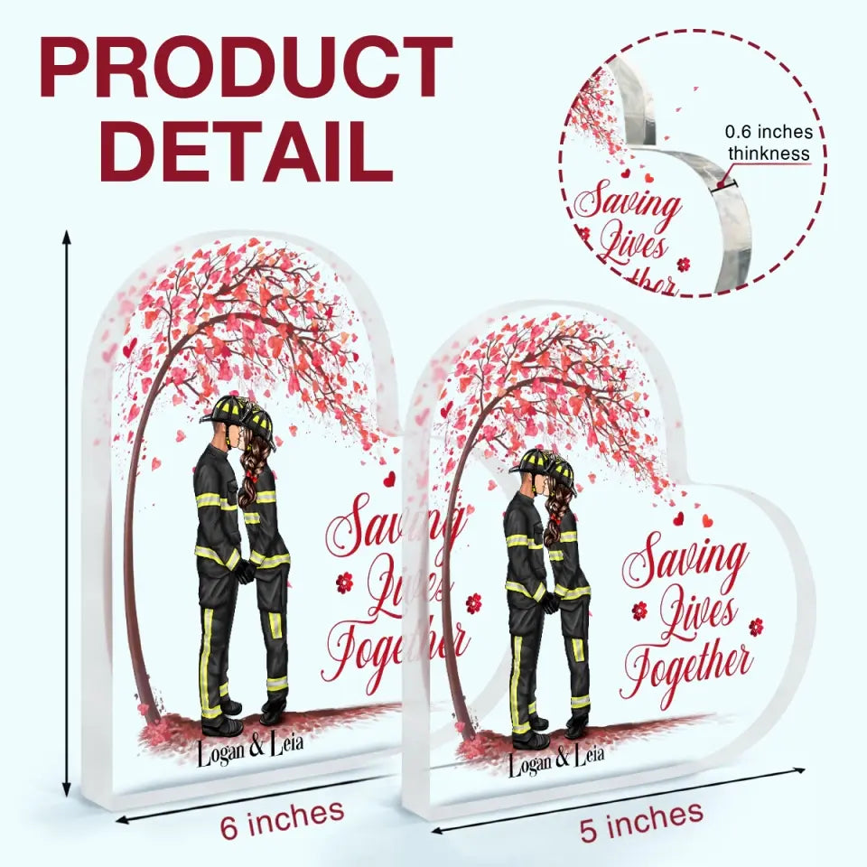 Personalized Custom Heart-shaped Acrylic Plaque - Anniversary Gift For Couple - It's A Beautiful Day To Save Lives