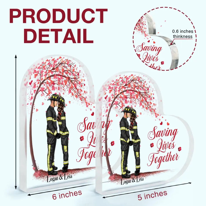 Personalized Custom Heart-shaped Acrylic Plaque - Anniversary Gift For Couple - It's A Beautiful Day To Save Lives