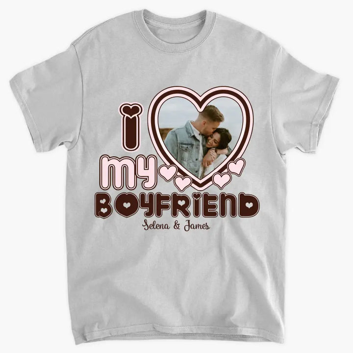 Personalized Custom T-shirt - Anniversary Gift For Couple - I Love My Girlfriend