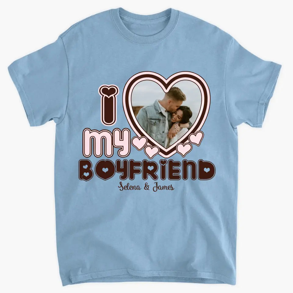 Personalized Custom T-shirt - Anniversary Gift For Couple - I Love My Girlfriend