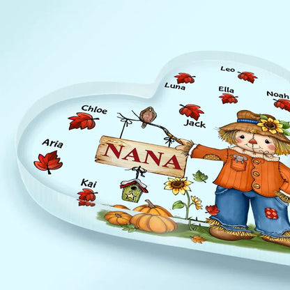 Personalized Custom Heart-shaped Acrylic Plaque - Mother's Day Gift For Mom, Grandma - Grandkids Fall