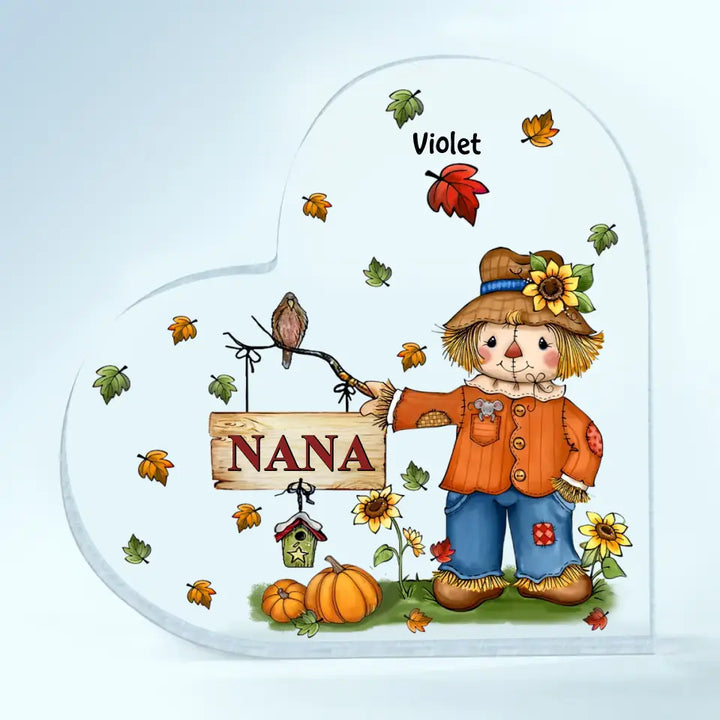 Personalized Custom Heart-shaped Acrylic Plaque - Mother's Day Gift For Mom, Grandma - Grandkids Fall