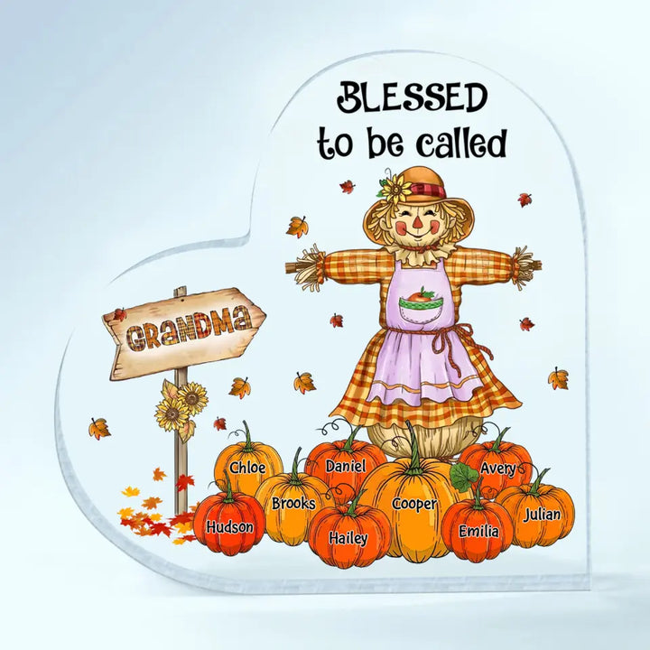 Personalized Custom Heart-shaped Acrylic Plaque - Mother's Day Gift For Mom, Grandma - Blessed To Be Called Nana