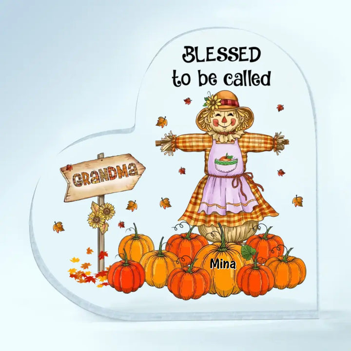 Personalized Custom Heart-shaped Acrylic Plaque - Mother's Day Gift For Mom, Grandma - Blessed To Be Called Nana