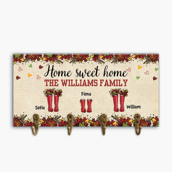 Personalized Custom Key Holder - Mother's Day, Father's Day Gift For Mom, Dad, Family Member - Home Sweet Home Fall Vibe