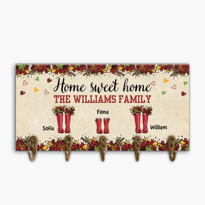 Personalized Custom Key Holder - Mother's Day, Father's Day Gift For Mom, Dad, Family Member - Home Sweet Home Fall Vibe