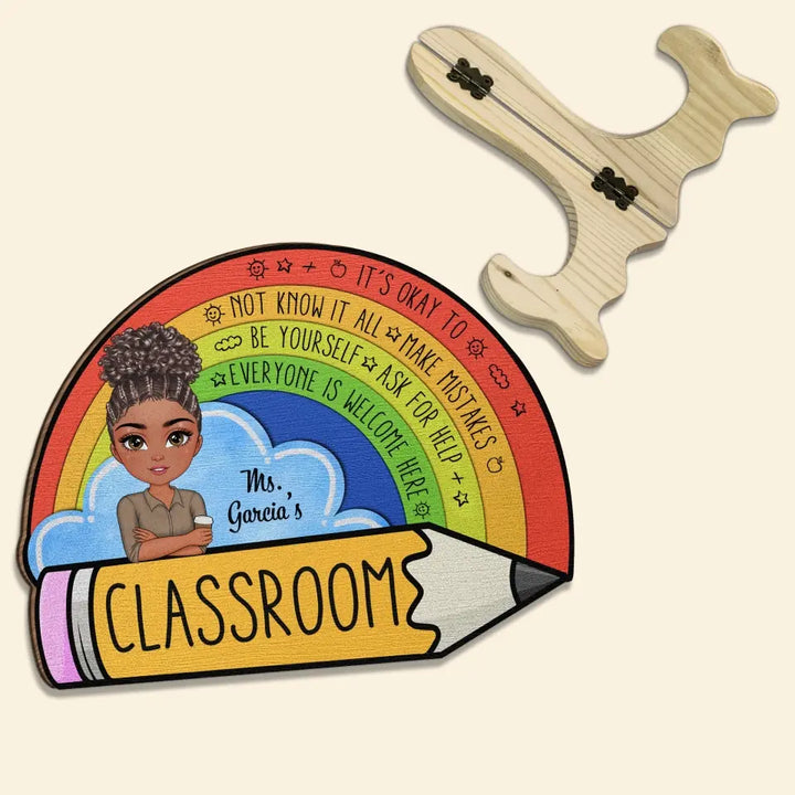 Personalized Custom 1 Layer Wooden Sign - Teacher's Day, Appreciation Gift For Teacher - Everyone Is Welcome Here