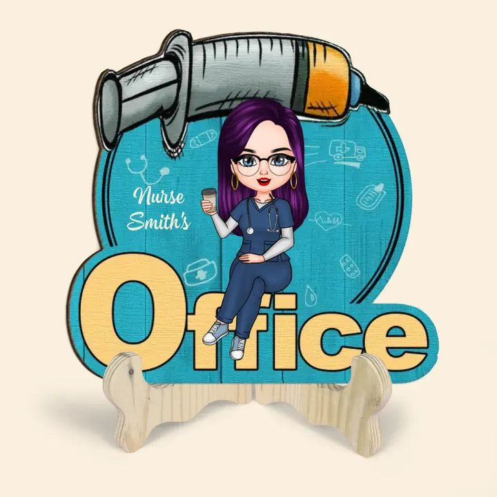 Personalized Custom 1 Layer Wooden Sign - Nurse's Day, Appreciation Gift For Nurse - My Office