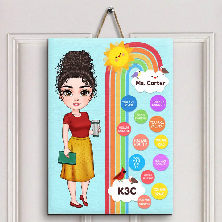 Personalized Custom Door Sign - Teacher's Day, Appreciation Gift For Teacher - Students In My Class