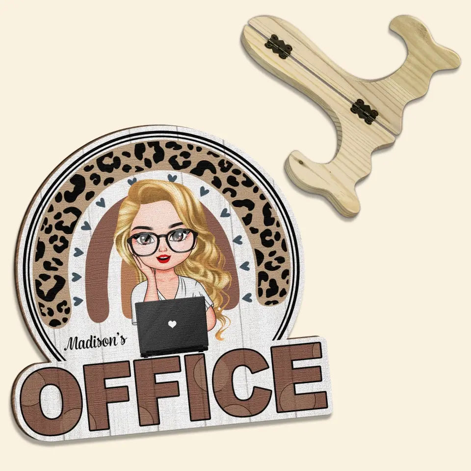 Personalized Custom 1 Layer Wooden Sign - Birthday Gift For Office Staff, Colleague - My Office