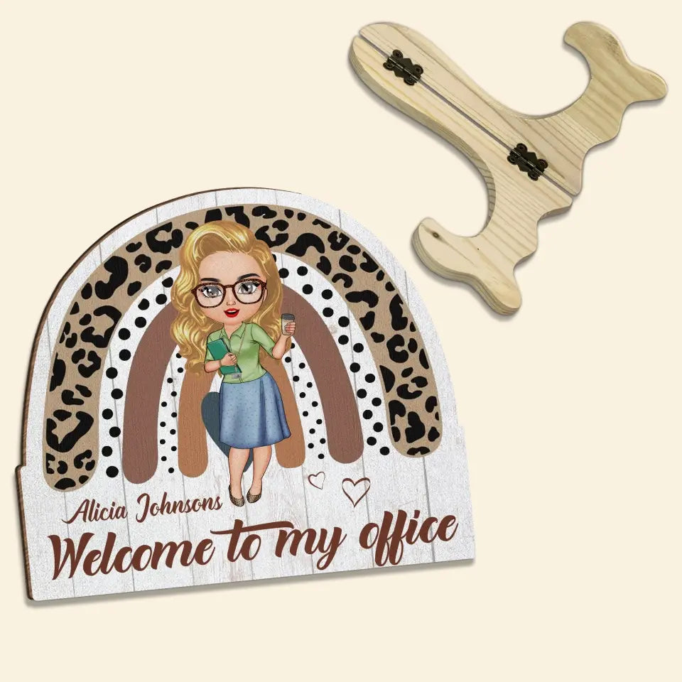 Personalized Custom 1 Layer Wooden Sign - Birthday Gift For Office Staff, Colleague - Welcome To My Office