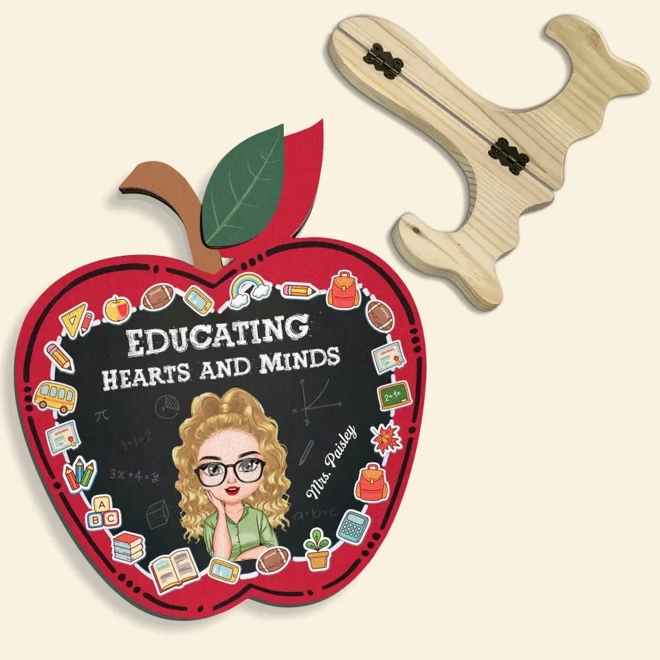 Personalized Custom 1 Layer Wooden Sign - Teacher's Day, Birthday Gift For Teacher - Teach Love Inspire