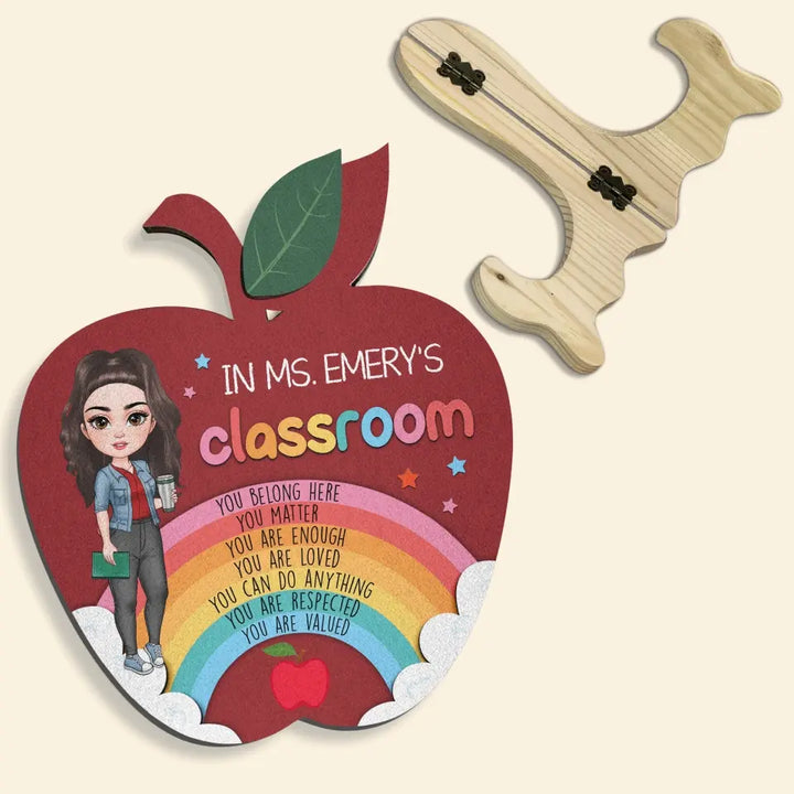 Personalized Custom 1 Layer Wooden Sign - Teacher's Day Gift For Teacher - You Belong Here