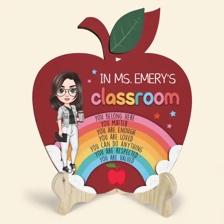 Personalized Custom 1 Layer Wooden Sign - Teacher's Day Gift For Teacher - You Belong Here