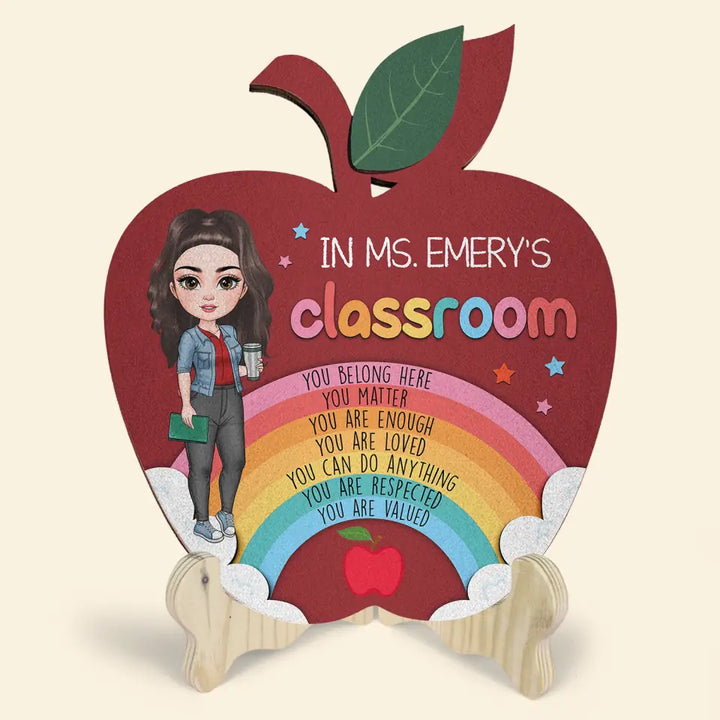 Personalized Custom 1 Layer Wooden Sign - Teacher's Day Gift For Teacher - You Belong Here