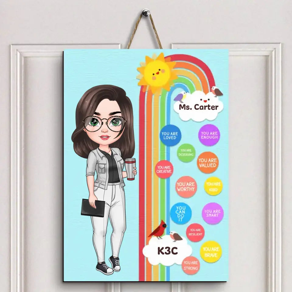 Personalized Custom Door Sign - Teacher's Day, Appreciation Gift For Teacher - Students In My Class