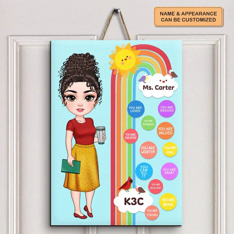 Personalized Custom Door Sign - Teacher's Day, Appreciation Gift For Teacher - Students In My Class