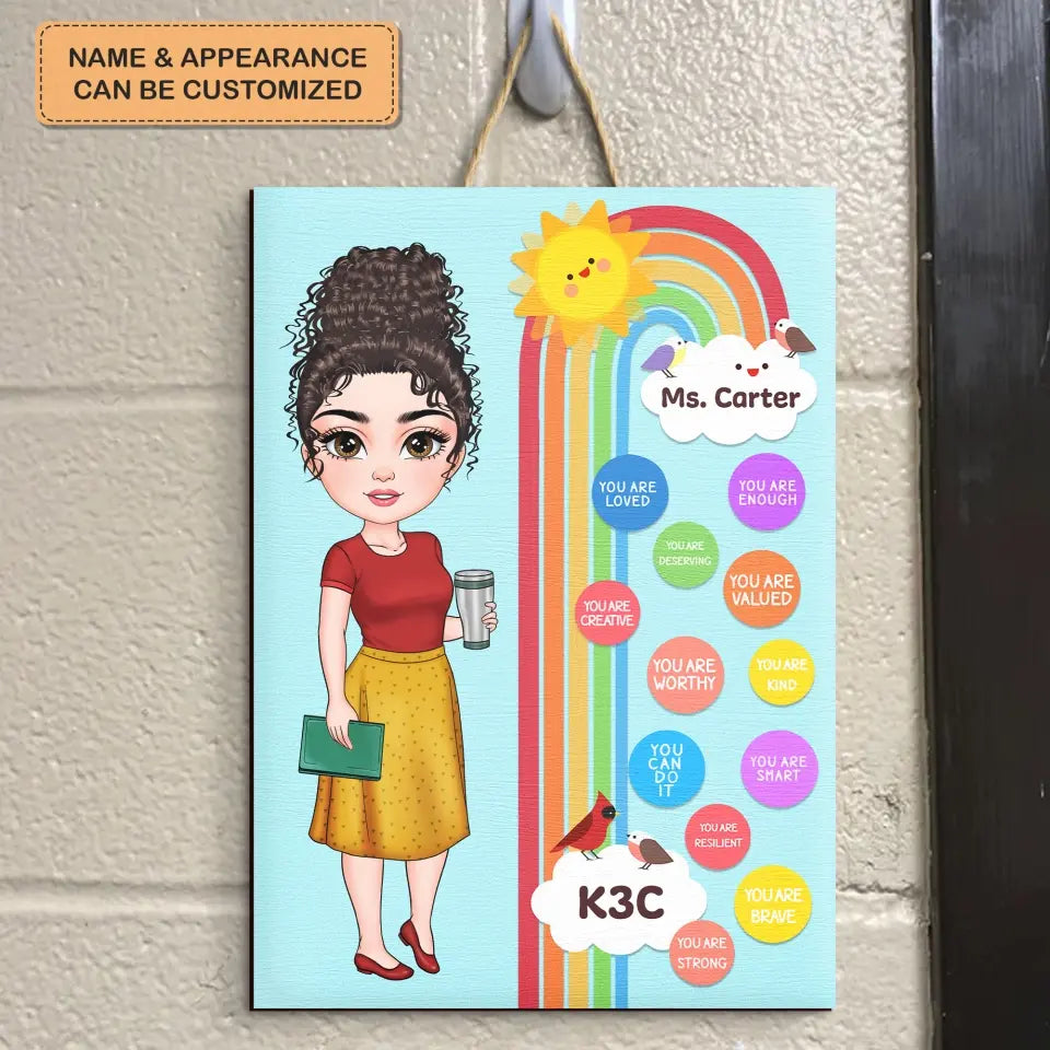 Personalized Custom Door Sign - Teacher's Day, Appreciation Gift For Teacher - Students In My Class
