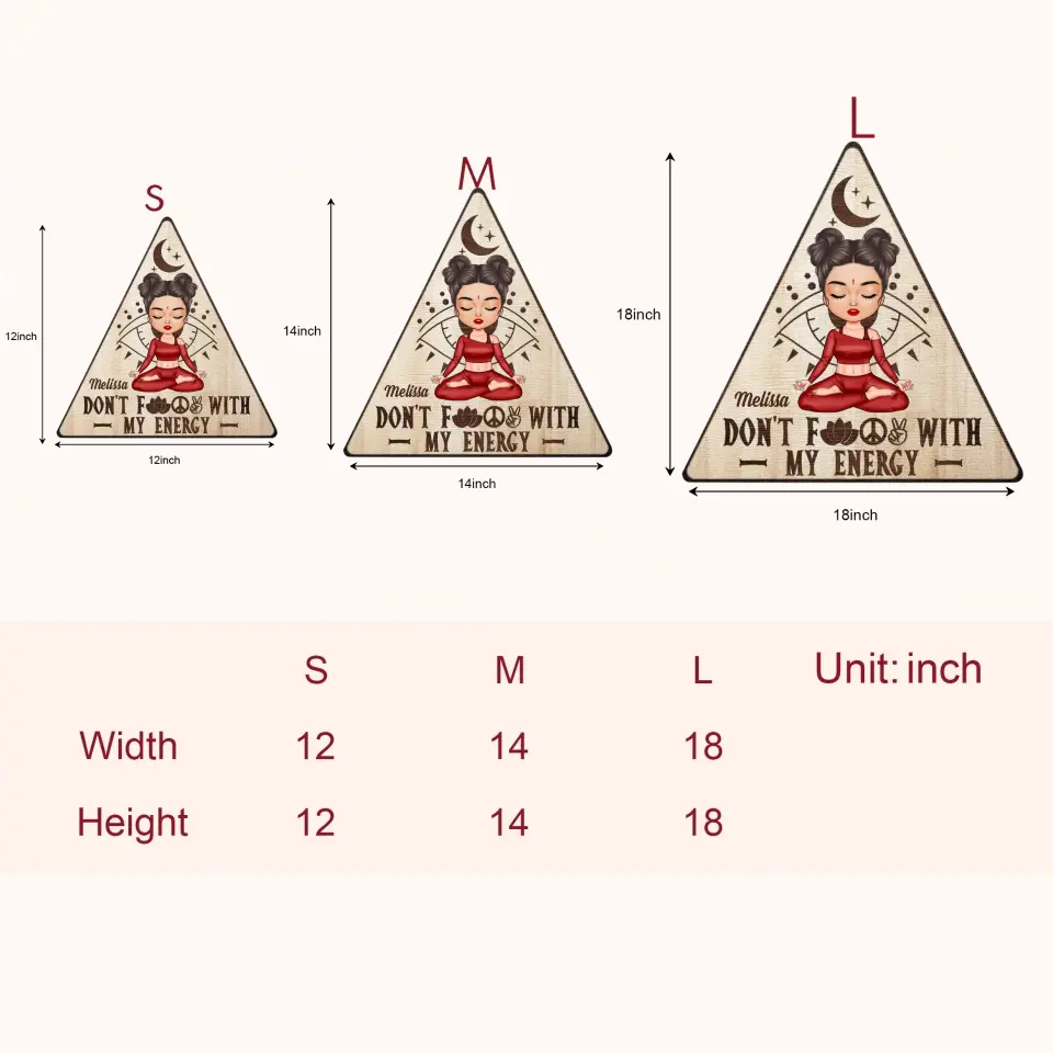 Personalized Custom Door Sign - Home Decor Gift For Yoga Lover - Don't Fck With My Energy