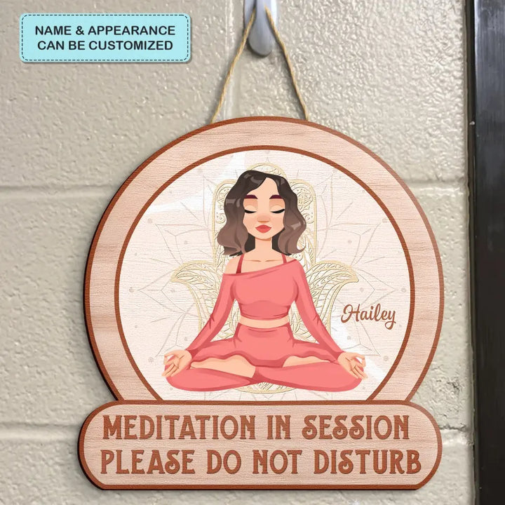 Personalized Custom Door Sign - Home Decor Gift For Yoga Lover - Let That Go