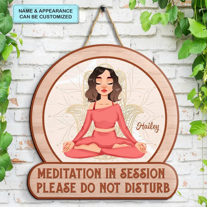 Personalized Custom Door Sign - Home Decor Gift For Yoga Lover - Let That Go