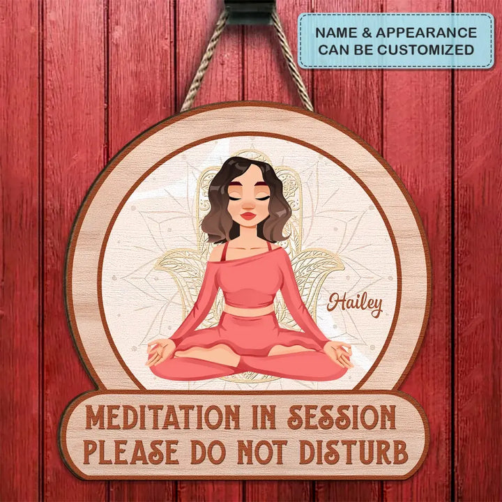 Personalized Custom Door Sign - Home Decor Gift For Yoga Lover - Let That Go