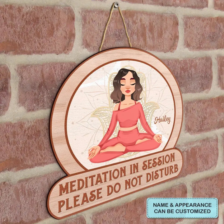 Personalized Custom Door Sign - Home Decor Gift For Yoga Lover - Let That Go
