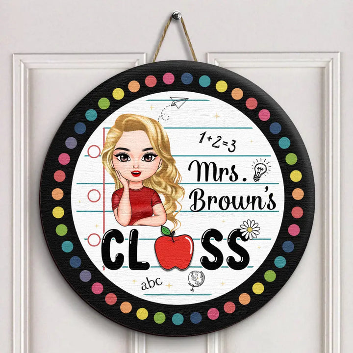 Personalized Custom Door Sign - Teacher's Day, Appreciation Gift For Teacher - Teacher Class