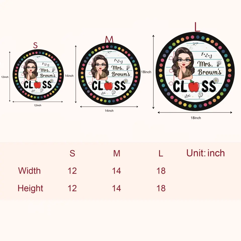 Personalized Custom Door Sign - Teacher's Day, Appreciation Gift For Teacher - Teacher Class