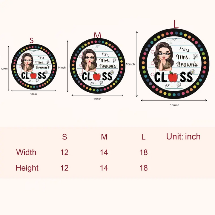 Personalized Custom Door Sign - Teacher's Day, Appreciation Gift For Teacher - Teacher Class