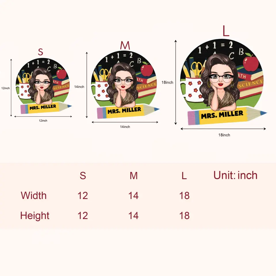 Personalized Custom Door Sign - Teacher's Day, Appreciation Gift For Teacher - Teacher Life