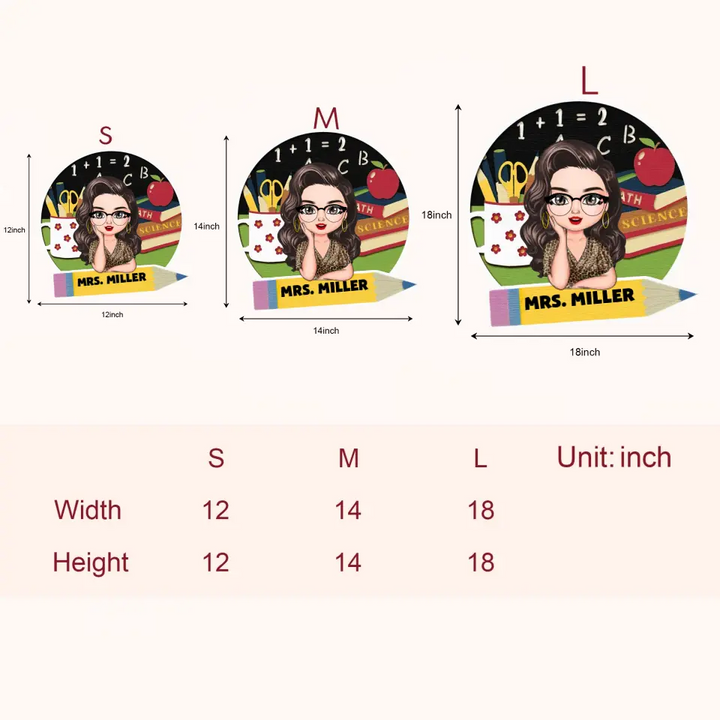 Personalized Custom Door Sign - Teacher's Day, Appreciation Gift For Teacher - Teacher Life