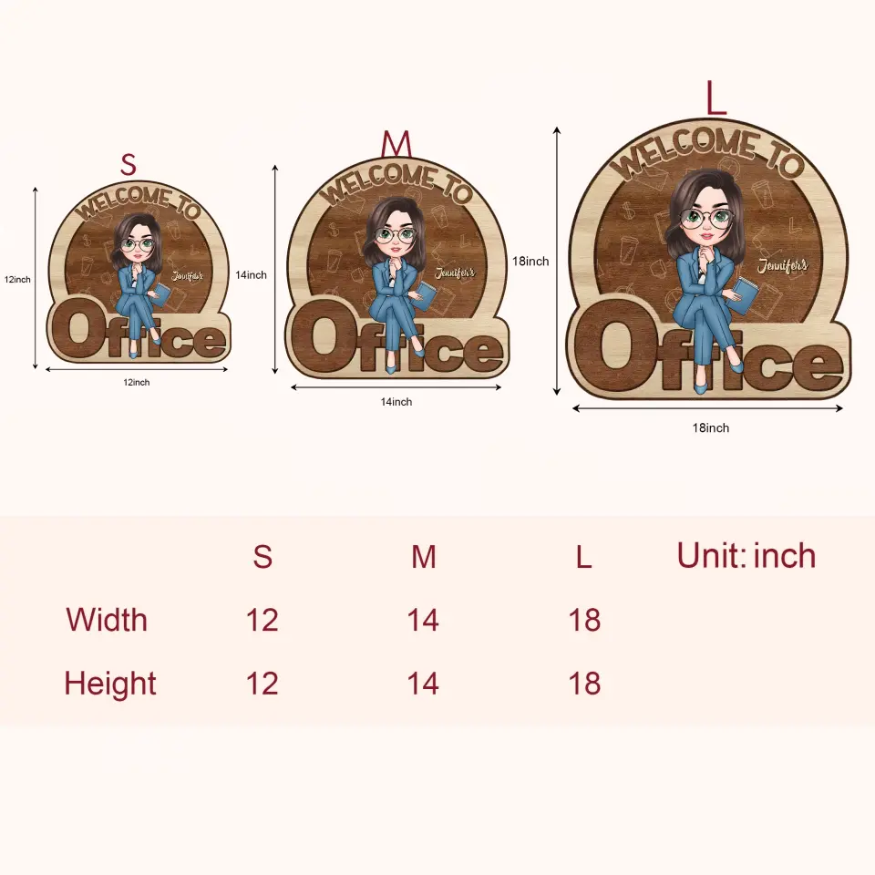 Personalized Door Sign - Birthday Gift For Office Staff - Welcome To My Office ARND018