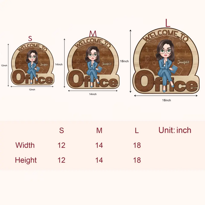 Personalized Door Sign - Birthday Gift For Office Staff - Welcome To My Office ARND018