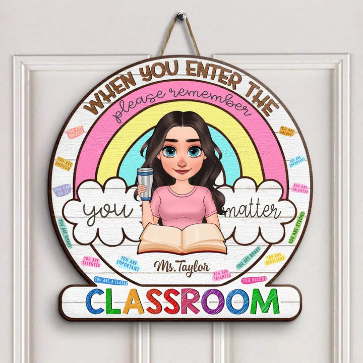 Personalized Custom Door Sign - Teacher's Day, Appreciation Gift For Teacher - Please Remember Teacher Door Sign