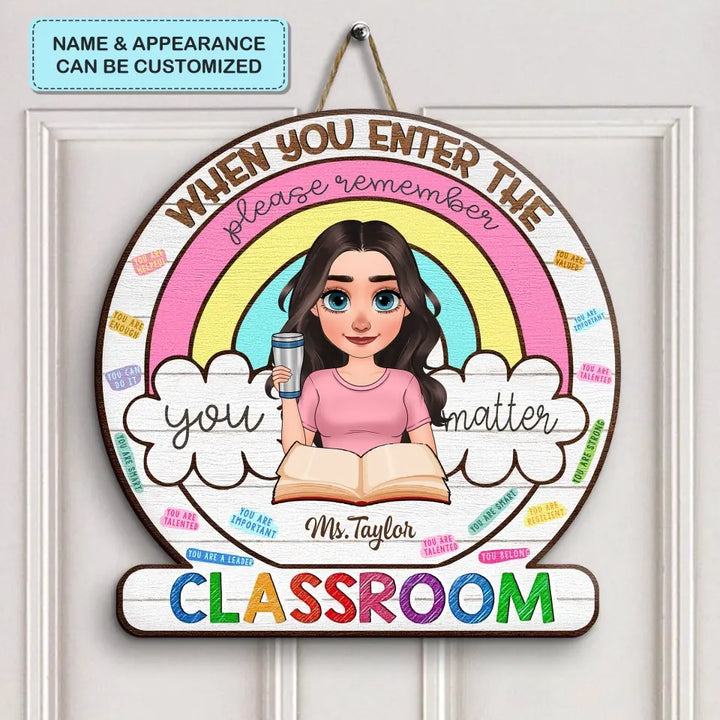 Personalized Custom Door Sign - Teacher's Day, Appreciation Gift For Teacher - Please Remember Teacher Door Sign