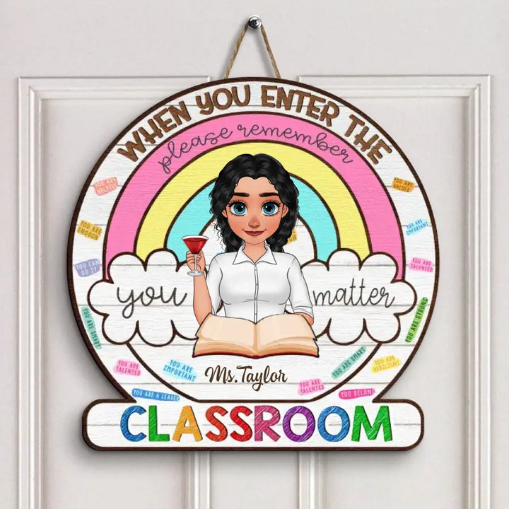 Personalized Custom Door Sign - Teacher's Day, Appreciation Gift For Teacher - Please Remember Teacher Door Sign