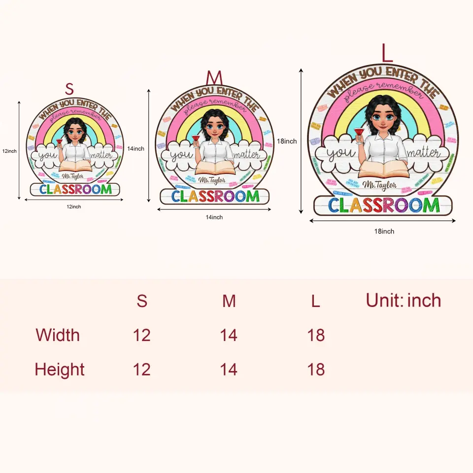 Personalized Custom Door Sign - Teacher's Day, Appreciation Gift For Teacher - Please Remember Teacher Door Sign