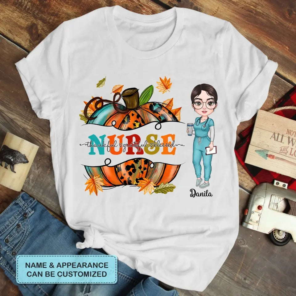 Personalized Custom T-shirt - Nurse's Day, Appreciation Gift For Nurse - Pumpkin Nurse