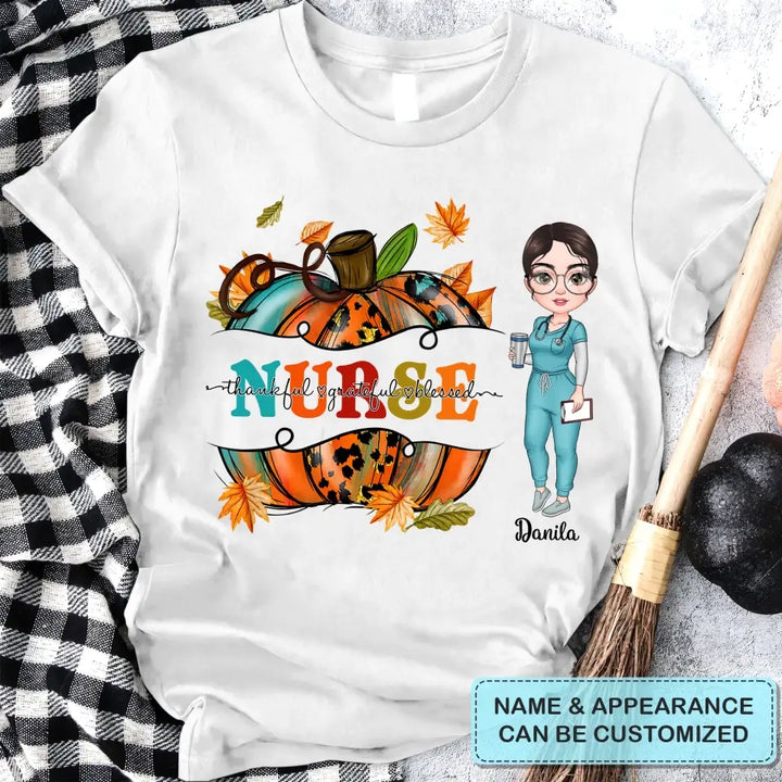 Personalized Custom T-shirt - Nurse's Day, Appreciation Gift For Nurse - Pumpkin Nurse