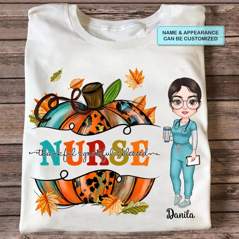 Personalized Custom T-shirt - Nurse's Day, Appreciation Gift For Nurse - Pumpkin Nurse
