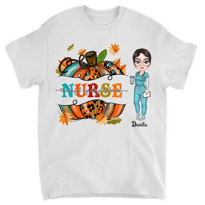 Personalized Custom T-shirt - Nurse's Day, Appreciation Gift For Nurse - Pumpkin Nurse
