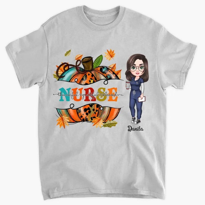 Personalized Custom T-shirt - Nurse's Day, Appreciation Gift For Nurse - Pumpkin Nurse
