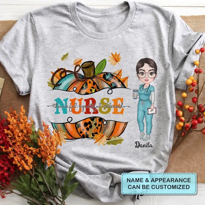 Personalized Custom T-shirt - Nurse's Day, Appreciation Gift For Nurse - Pumpkin Nurse