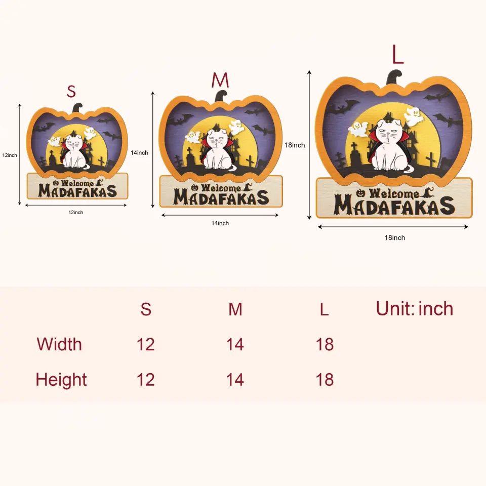 Welcome Madafakas - Personalized Custom Door Sign - Halloween, Welcoming Gift For Cat Mom, Cat Dad, Cat Lover, Cat Owner