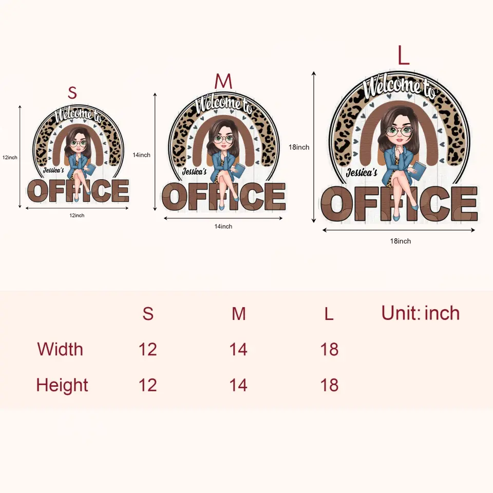 Personalized Custom Door Sign - Welcoming Gift For Office Staff, Colleague - Welcome To My Office Ver 4