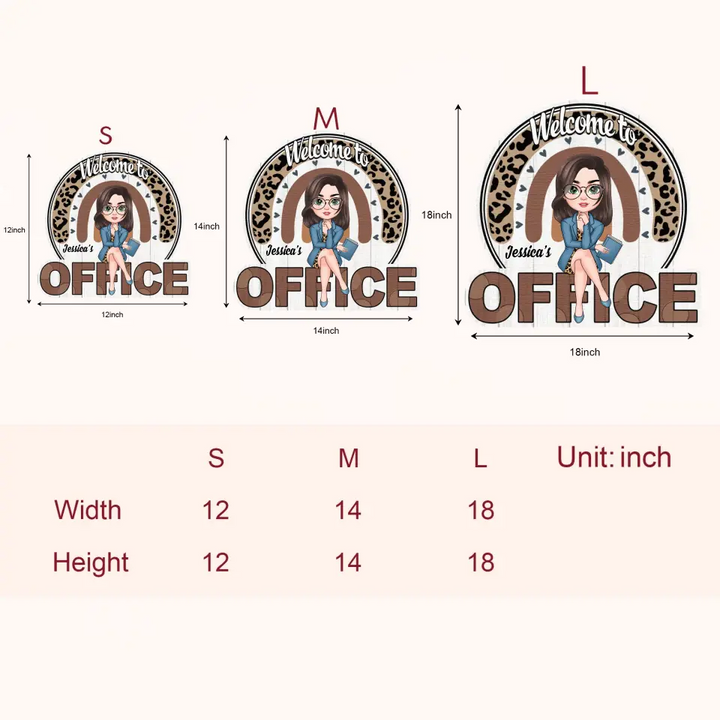 Personalized Custom Door Sign - Welcoming Gift For Office Staff, Colleague - Welcome To My Office Ver 4